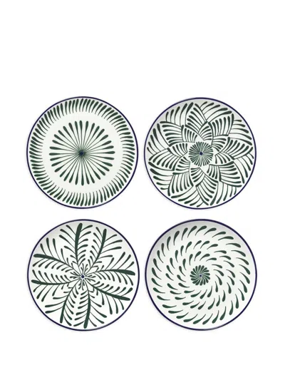 Serax Bazaar Geometric-patterned Plates In Transparent