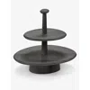 Serax Black Kelly Wearstler Dune Porcelain Two-tier Cake Stand 41cm In Black