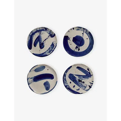 Serax Blue Sophia Set Of Four Ceramic Breakfast Plates