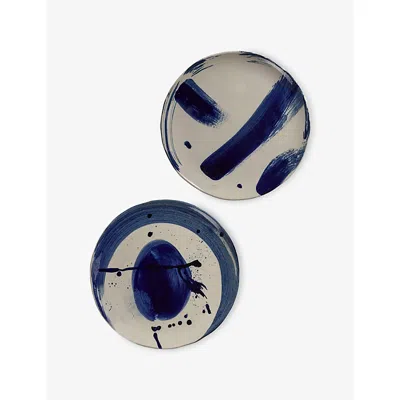 Serax Blue Sophia Set Of Two Ceramic Dinner Plates