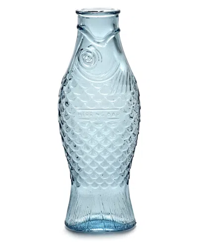 Serax X Paola Navone Fish & Fish Glass Bottle 1l Pale Blue