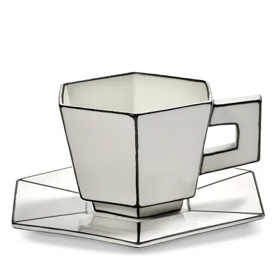 Serax Carte Blanche Cappuccino Cup & Saucer In Gray