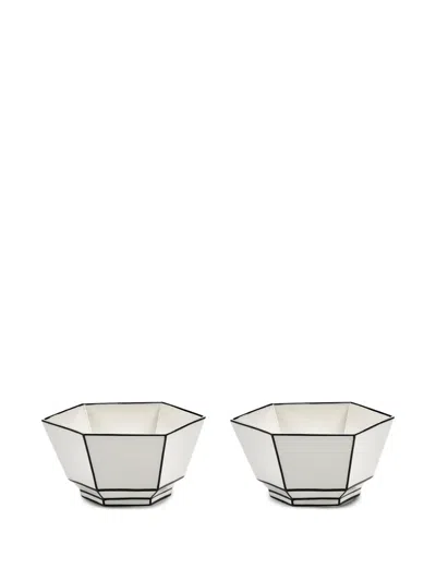 Serax Carte Blanche Geometric Bowl (set Of Two) In White