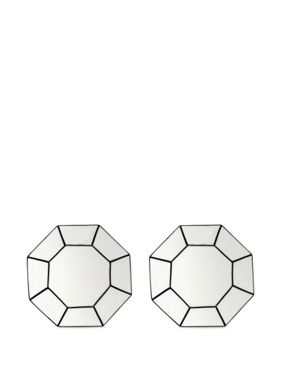 Serax Carte Blanche Geometric Plates (set Of Two) In White