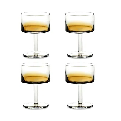 Serax Champagne Coupe Amber Zuma, Set Of 4 In Transparent