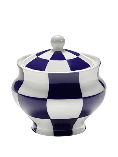Serax Check-pattern Sugar Bowl In Blue