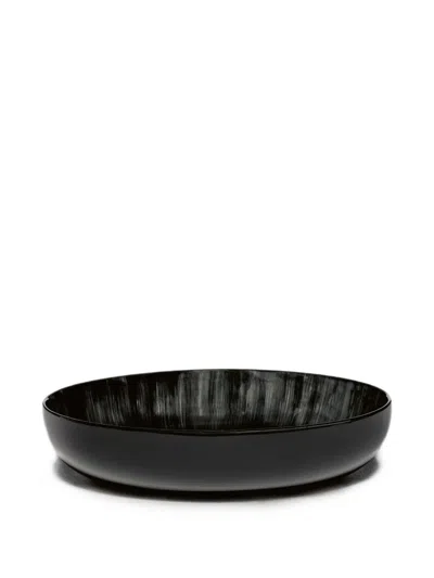 Serax Dé Abstract-pattern Plates (set Of Two) In Black