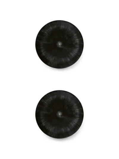 Serax Dé Sunburst-print Plates (set Of Two) In Black