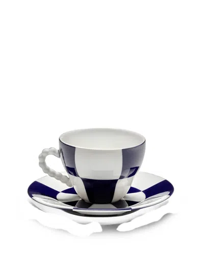Serax Fête Des Bêtes Checkered Cup And Saucer Set In Multi