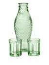 Serax Fish And Fish Carafe And Glasses (set Of Three) In Green