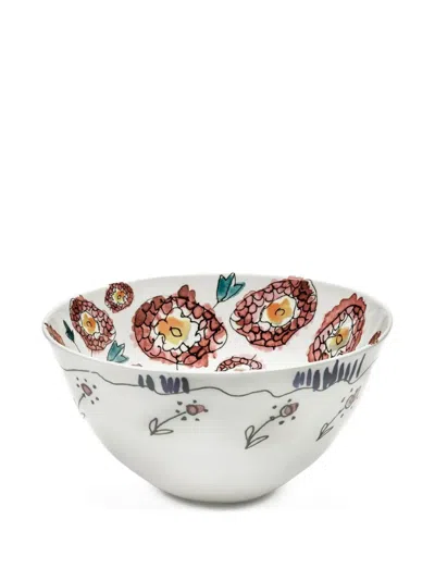 Serax Floral-print Serving Bowl In White