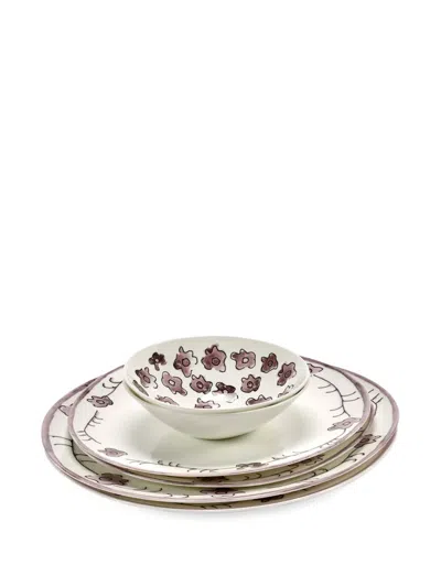 Serax Floral Servie (set Of Six) In White