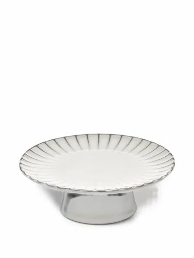 Serax Fluted Pedestal Cake Stand In White