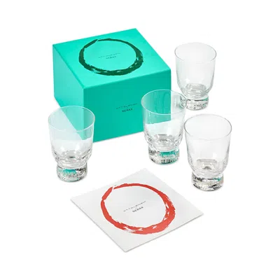 Serax Glass Stripe Feast Sandblasted Glasses, Set Of 4 In Transparent