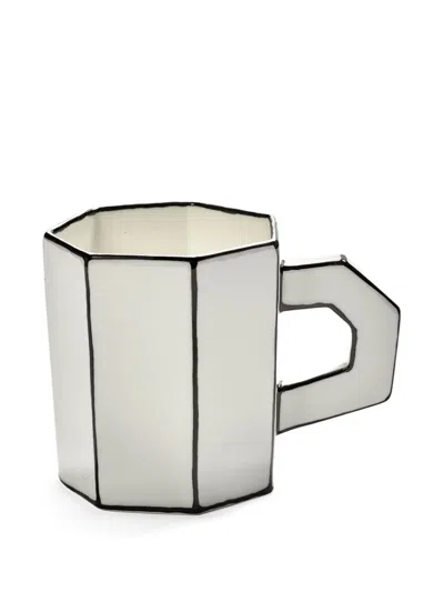 Serax Heptagon Contrast-line Mug (set Of Two) In White
