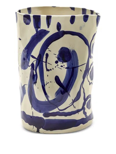 Serax Grosse Sophia Vase Mit Print In Blue