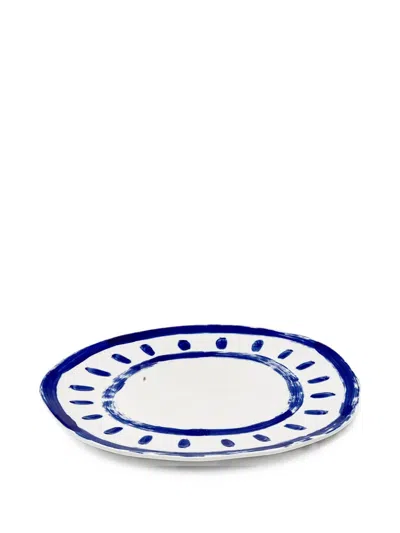 Serax Line-up Asymmetrical Stoneware Serving Plate In Multi