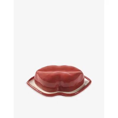 Serax Lips Les Objets Mouleversants Lips Stoneware Dish With Lid Red