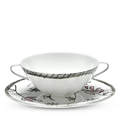 Serax Marni Soup Bowl With Handles & Fiore Rosa Saucer In Multi