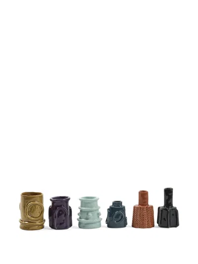 Serax Molly Textured Vases (set Of Six) In Multi