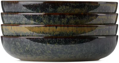 Serax Navy Sergio Herman Edition Surface Medium Deep Plate Set In Indi Grey