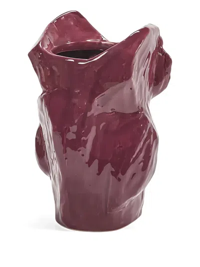 Serax Owl Vase In Burgundy