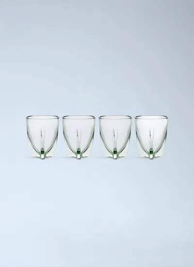 Serax Set Of Four Dora Glasses In Green