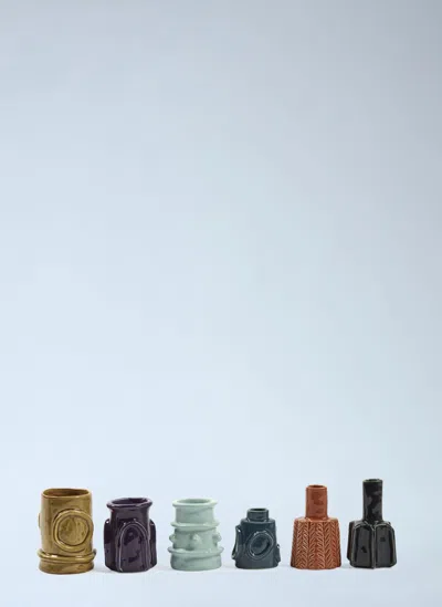 Serax Set Of Six Molly Assorted Vase In Multi