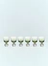 Serax Set Of Six Small Eternal Snow Stemmed Glasses In Green