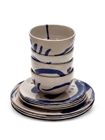 Serax Sophia Brushstroke-print Dinner Set In Neutral