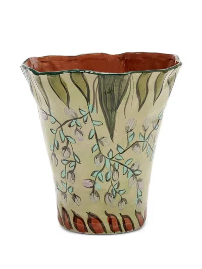 Serax Terres De Rêves Floral-print Ceramic Vase In Multi