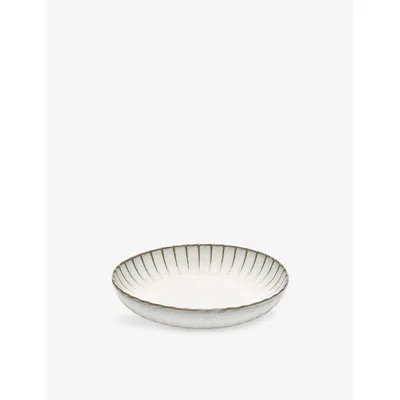 Serax White Inku Stoneware Large High Plate 4.5cm