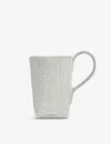 Serax White La Mère Curved-handle Glazed Stoneware Mug 11.5cm In White