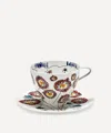 Serax X Marni Anemone Milk Midnight Flowers Cappuccino Cup And Saucer
