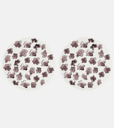 Serax X Marni Set Dark Viola Aus Zwei Desserttellern In White