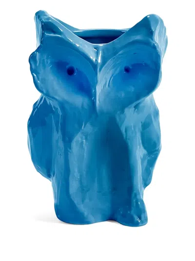 Serax X Marni Owl-shaped Ceramic Vase (19.5cmx19.5cmx30cm) In Blue