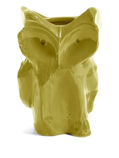 Serax X Marni Owl-shaped Ceramic Vase (19.5cmx19.5cmx30cm) In Green