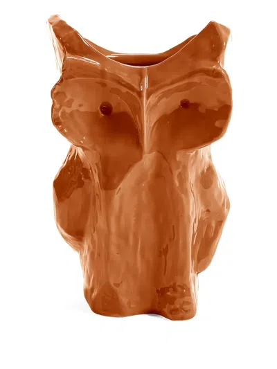 Serax X Marni Owl-shaped Ceramic Vase (19.5cmx19.5cmx30cm) In Brown