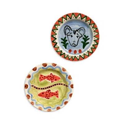 Serax X Shurleey Santiago De Borja The Lovers Dinner Plates, Set Of 2 In Multi