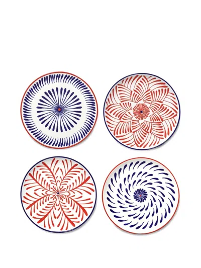 Serax X Waww La Tablebazaar Geometric-pattern Dinner Plates In Multi
