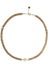 Seree Charlotte Green Jade Gold Chain Necklace In Gold