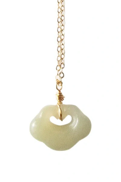 Seree Cloud Green Jade Pendant Necklace In Light Green