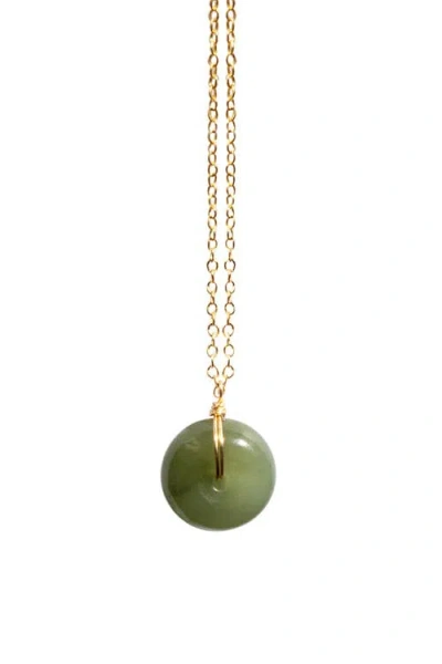Seree Coin Green Jade Hollow Necklace In Light Green