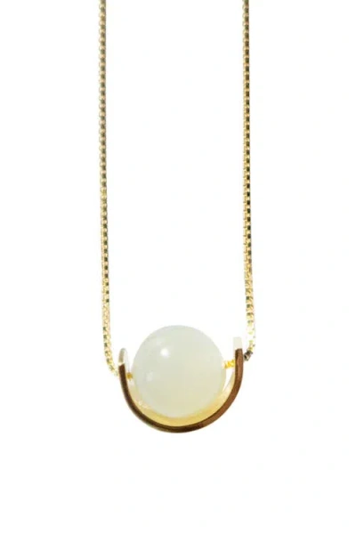 Seree Equinox Green Bead Jade Necklace In Light Green
