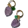 Seree Harvest Grape Jade Stone Charm Earrings In Purple