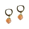 Seree Harvest Peach Jade Stone Charm Earrings In Pink