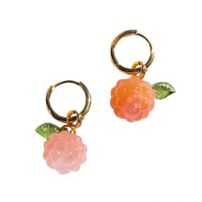 Seree Harvest Raspberry Jade Stone Charm Earrings In Pink
