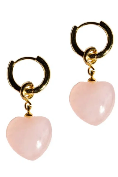 SEREE SEREE HEART  JADE STONE CHARM EARRINGS