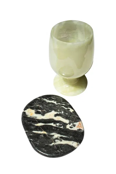 Seree Jade Stone Coaster In Black