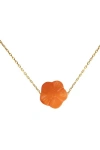 Seree Kyoto Flower Pendant Necklace In Red